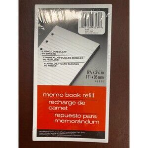 Mead Memo Book Refill Paper  80 Sheet  Narrow Ruled - 3.75" X 6.75" - 10 PACKS